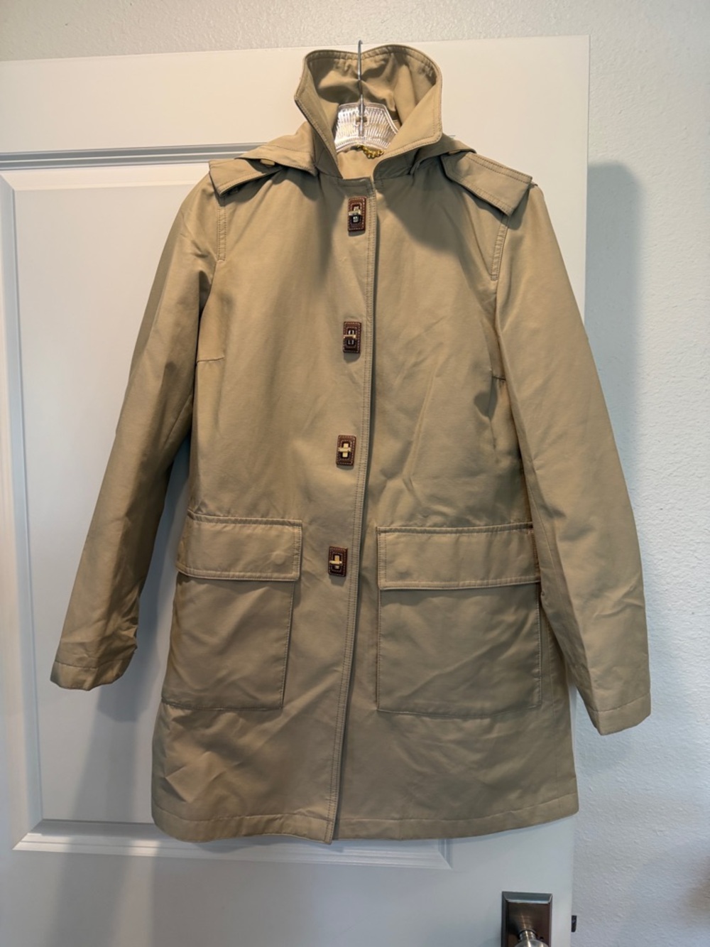 London Fog Classic Khaki Women's raincoat  - Lightweight Hooded Coat